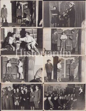 Lot de 8 poze mari piesă teatru românesc, cca anii 1950