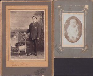 Lot de 2 poze emigrant român în SUA originar din Sebeș, județul Alba, ante 1918