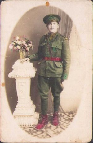 Militar român, perioada interbelică, fotografie colorizată