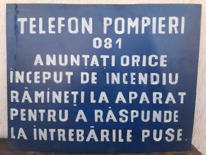 Tablă vopsită industrială - Telefon Pompieri 081 - România comunistă