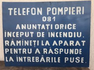 Tablă vopsită industrială - Telefon Pompieri 081 - România comunistă