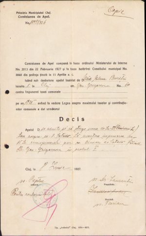 Act de ștergere a datoriei, 1927, Cluj