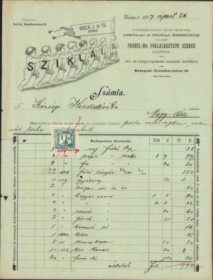 Factură rechizite, 1897, pentru școala din Tomnatic, județul Timiș