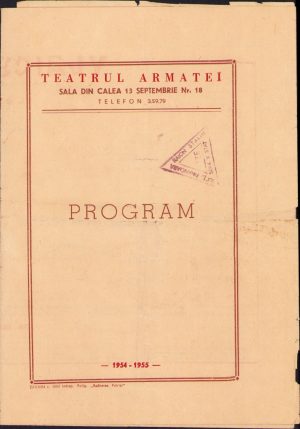 Program Vlaicu-Vodă, 1954-1955, Teatrul Armatei