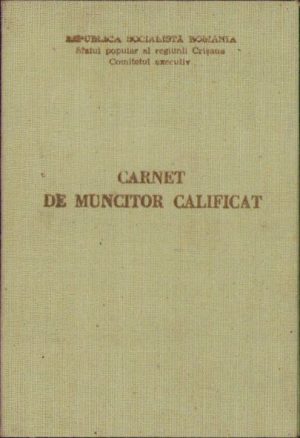 Carnet de muncitor calificat, 1967, Oradea