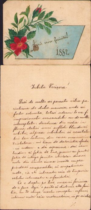 Scrisoare și felicitare avocat Curtuțiu Cornel, Viena, 1887 1893