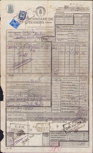 Scrisoare de trăsură CFR, 1937
