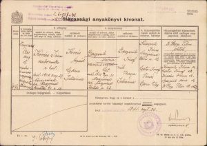 Extras registru căsătorii, 1941, Oradea