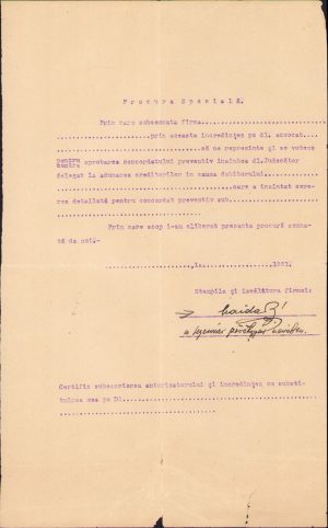 Procură specială, 1931, Sighișoara
