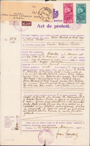 Act de protest cambial, 1930, Oradea