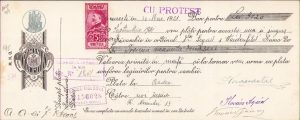 Cambie cu act de protest cambial, 1931, Oradea