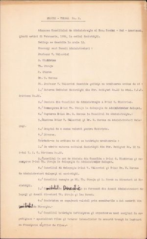 Proces-verbal Societatea Româno-Sud-Americană, 1936