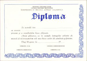 Diplomă Întreprinderea tricotaje "Someșul", Cluj-Napoca, perioada comunistă