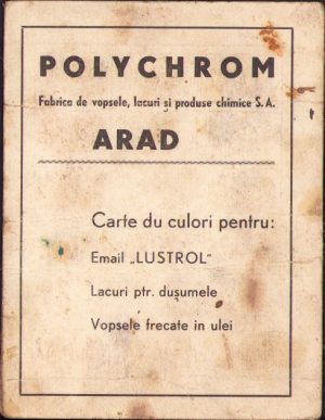 Paletar de culori interbelic Fabrica vopsele "Polychrom" din Arad (cu defect)