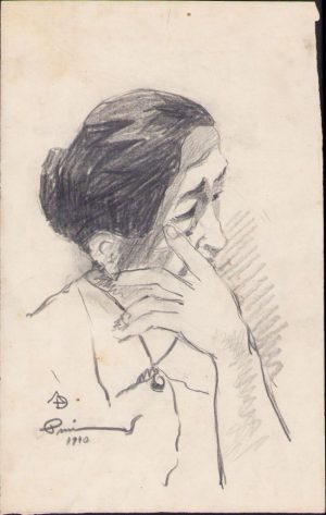 Schiță de Dimitrie "Puiu" Eitel, 1940, semnată