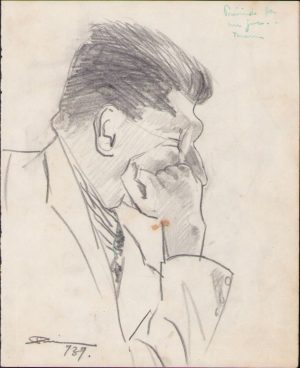 Schiță de Dimitrie "Puiu" Eitel, 1939, semnată