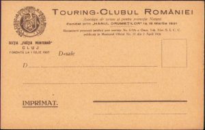 Imprimat Touring Clubul României secția Frăția Munteană Cluj