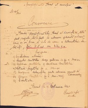 Convocare ASTRA Brad județul Hunedoara, 1930