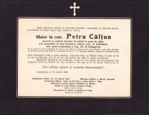 Ferpar maior Petru Călțun, fost ofițer în Legiunea Română din Italia etc.