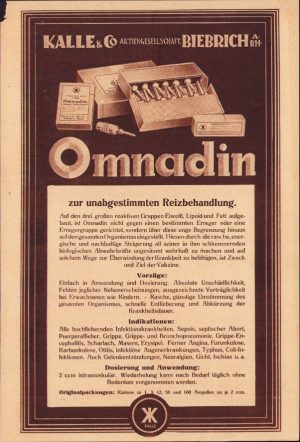 Reclamă medicament, Germania, anii 1930-1940