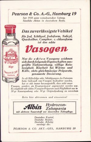 Reclamă medicament, Germania, anii 1930-1940