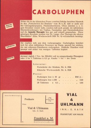 Reclamă medicament, Germania, anii 1930-1940