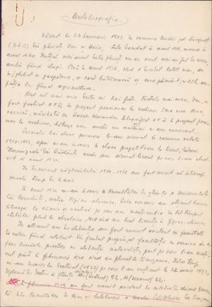 Autobiografie olografă profesor universitar Leon Sauciuc de la Politehnica din Timișoara