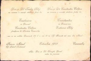 Invitație nuntă, 1941, Caransebeș