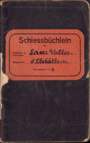 Schiessbuchlein, Carnet de trageri, 1949, Elveția