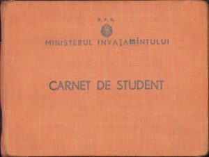 Carnet de student, 1955, Institutul Medico-Farmaceutic București