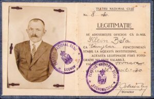 Legitimație de tâmplar, angajat Teatrul Național Cluj, 1930