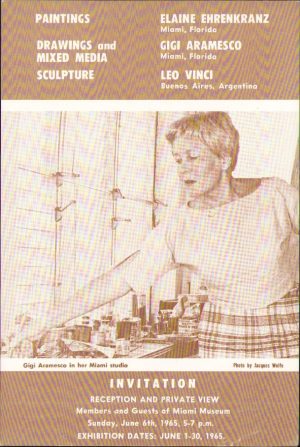 Invitație la expoziția de pictură a Georgetei "Gigi" Arămescu, Miami Museum, 1965
