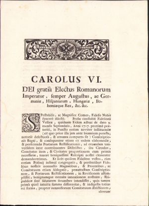 Rescriptul imperial din 27 mai 1718 privitor la conscripție și porții, venind să corecteze erorile rescriptului din 9 septembrie 1717. Dat de Carol al VI-lea al Sfântului Imperiu Roman de Națiune Germană la Laxenburg