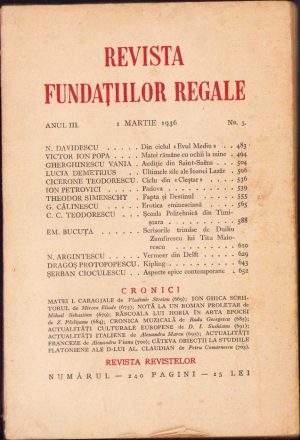 Revista Fundațiilor Regale, 3/1936