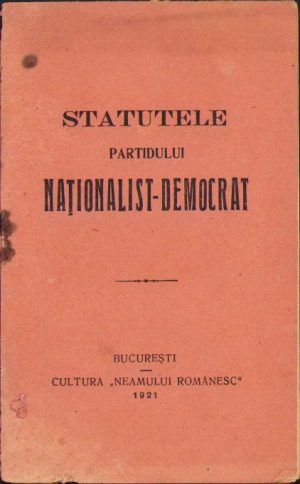 Statutele Partidului Naționalist-Democrat, 1921