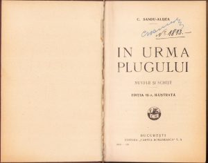 Colegat, În urma plugului, 1926 și Două neamuri de C Sandu-Aldea