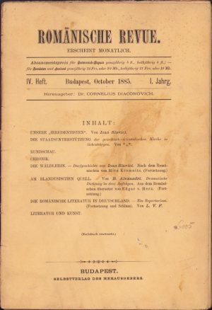 Romänische Revue, IV/1885