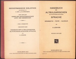 Handbuch der Altbulgarischen (Altkirchenslavischen). Grammatik. Texte. Glossar de A. Leskien, 1922, Heidelberg