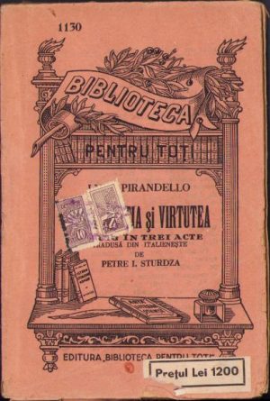 Omul, bestia și virtutea de Luigi Pirandello, ediție interbelică