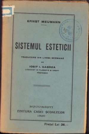 Sistemul esteticii de Ernst Meumann, 1926