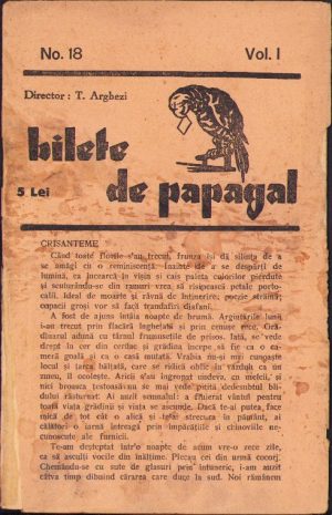 Bilete de papagal, nr. 18, volumul I, fără an