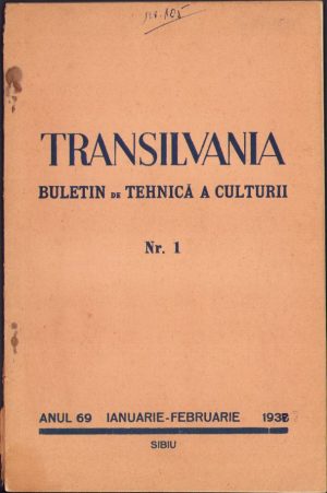 Transilvania. Buletin de tehnică a culturii, 1/1938, Sibiu