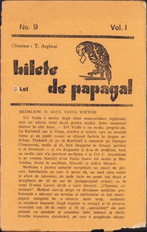 Bilete de papagal, nr. 9, volumul I, fără an
