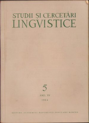 Studii și cercetări lingvistice, 5/1964
