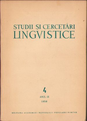 Studii și cercetări lingvistice, 4/1958