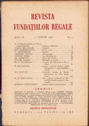 Revista Fundațiilor Regale, 4/1936