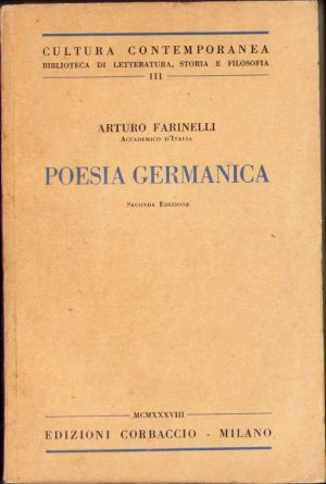 Poesia germanica de Arturo Farinelli, 1938
