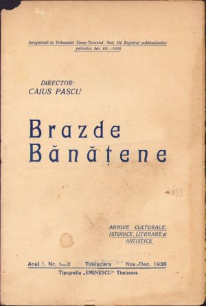 Brazde bănățene, 1-2/1938, anul I