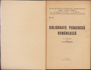 Bibliografie pedagogică românească de I. C. Petrescu, 1939, București