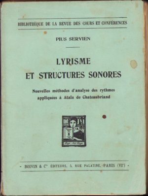 Lyrisme et structures sonores par Pius Servien, 1930